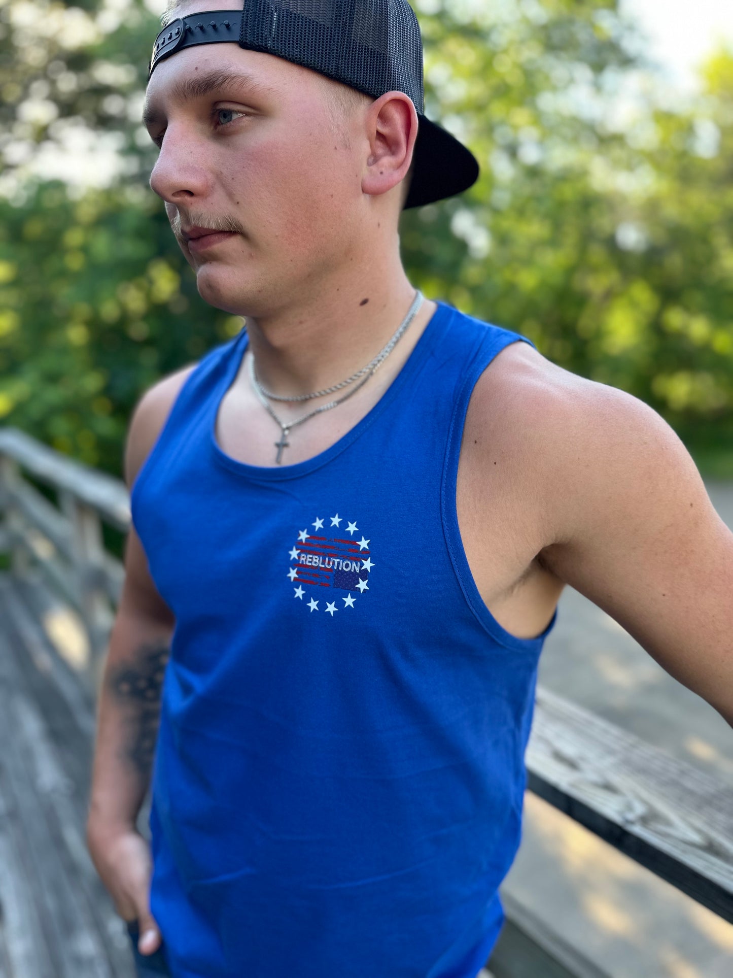 Mens Muscle Tank Blue